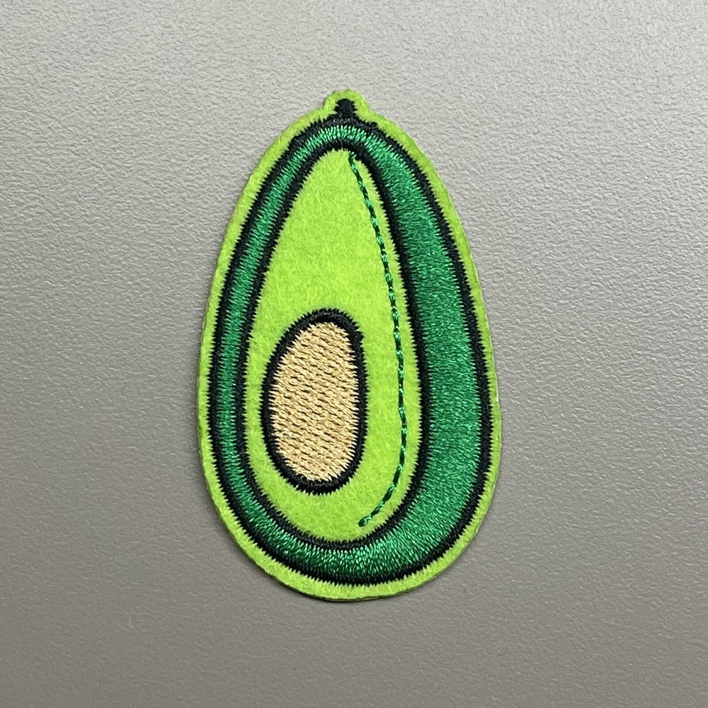 AVOCADO PATCH Sew Iron On EMBROIDERED AVOCADO‎ APPLIQUE PATCH 2.5" X 1.5" - Picture 2 of 5